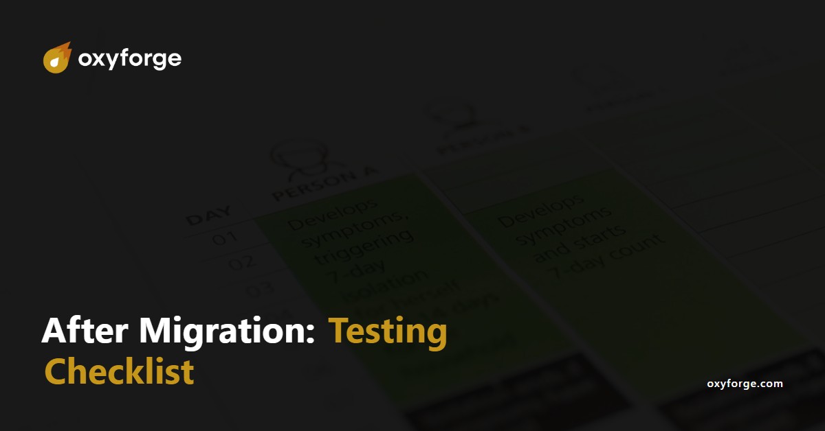 Oxyforge - After migration: testing checklist
